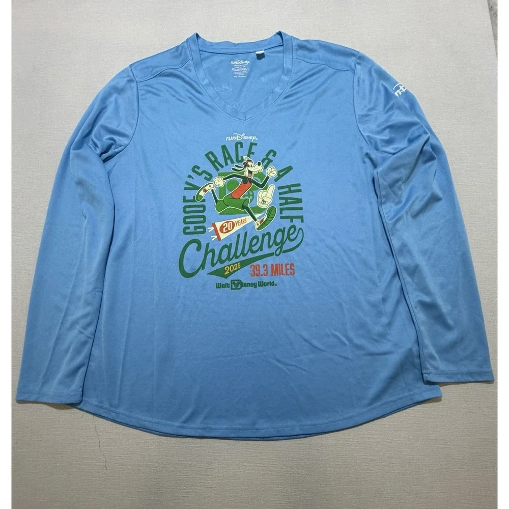 Run Disney 2025 Goofy Challenge Race And A Half Adult 2X Long Sleeve Blue